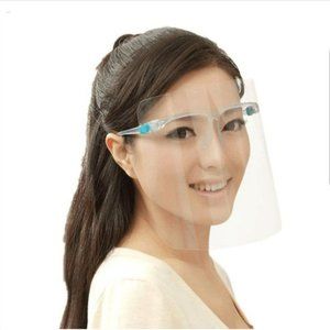Face shield with glasses, clear, Reusable,